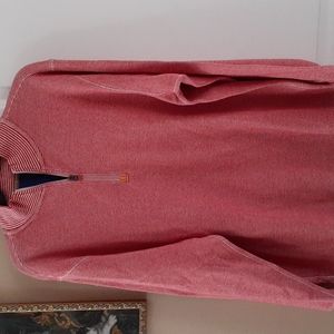 Robert Graham Red Gunther Half Zip Striped Sweater New